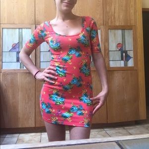 Flowery Bodycon Dress